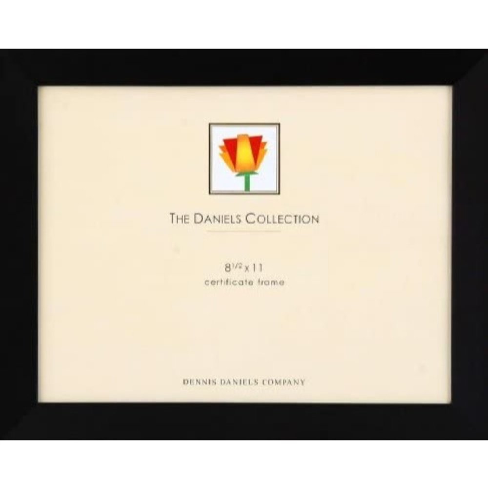 Rich ebony bevelled black wood classic - certificate size - by Dennis Daniels -